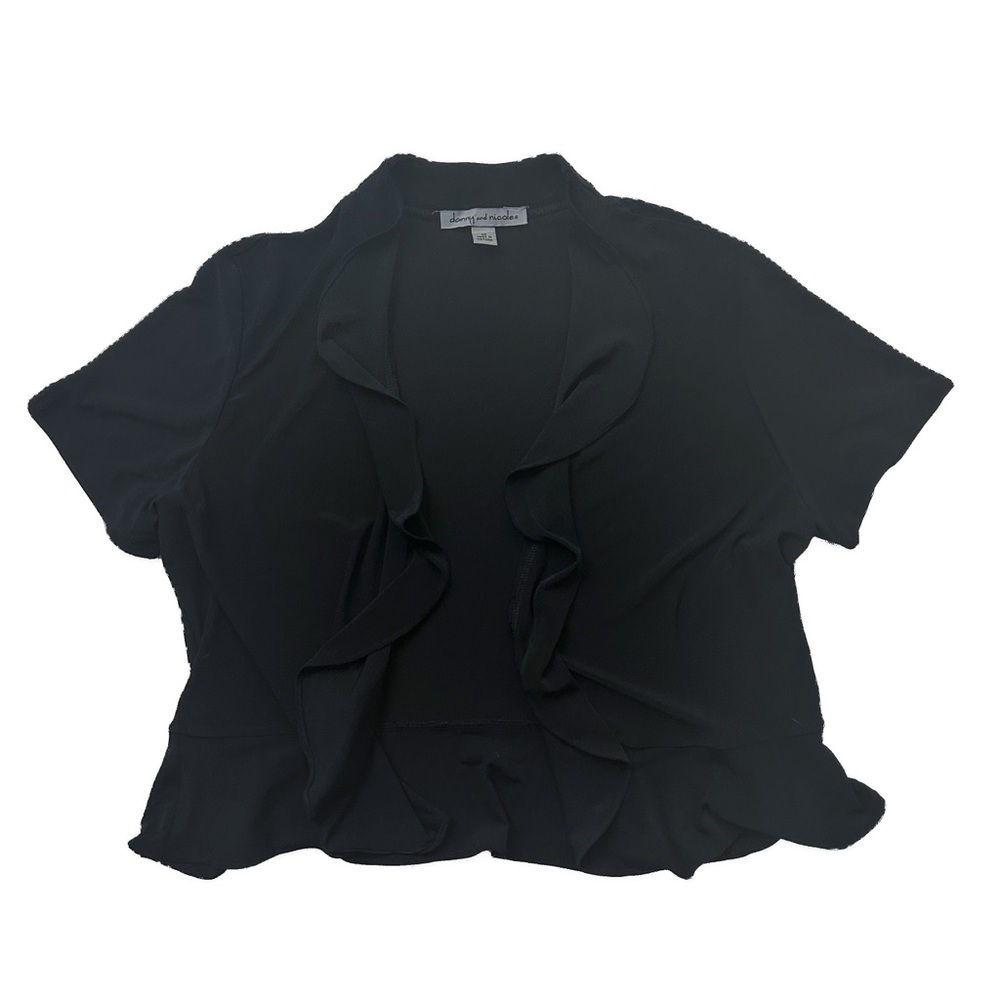 Black Short Sleeve Cropped Cardigan